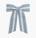 The Belle Bow -  Coln Ticking Stripe Dusty Blue