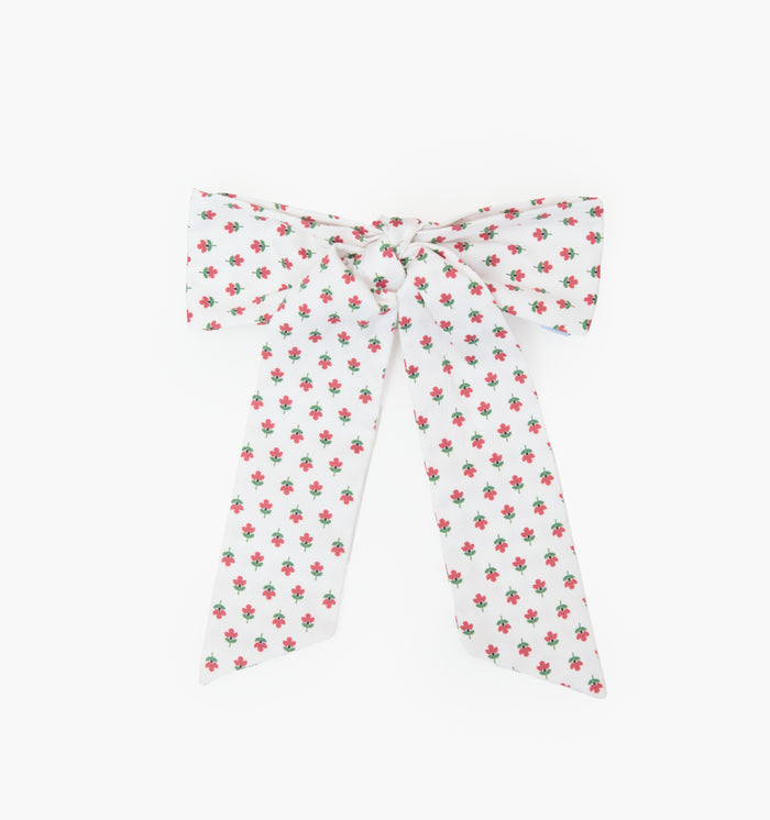 The Belle Bow - White Poppy Half Drop