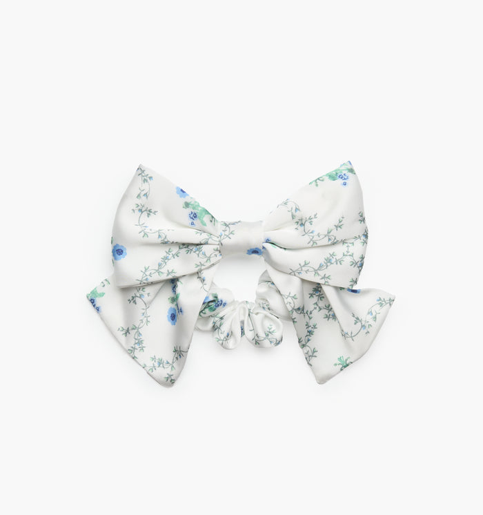 The Bow Scrunchie in Green Trellis color: Green Trellis
