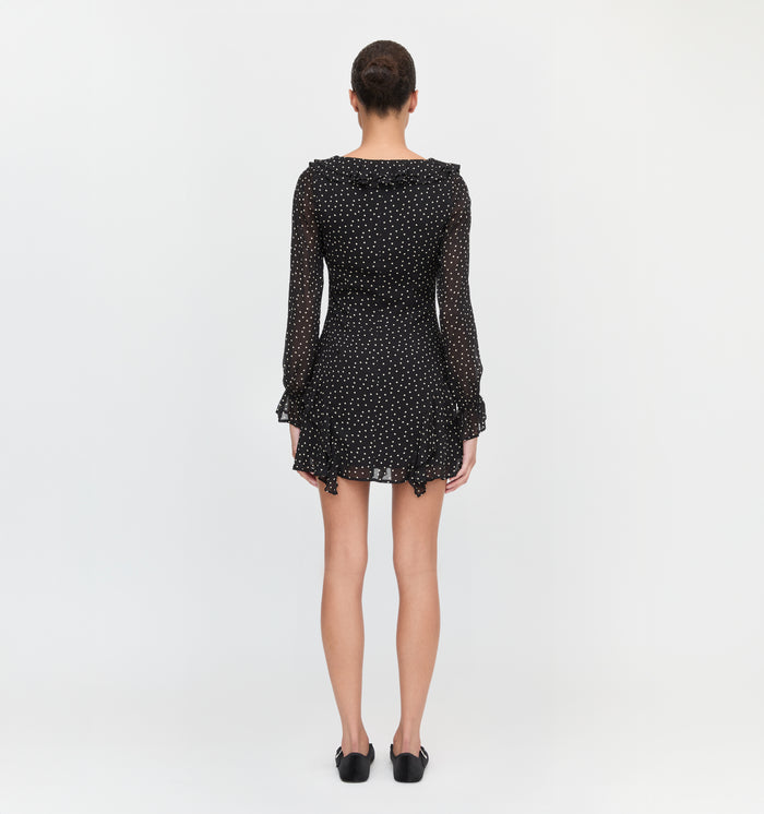 The Bridget Dress in Black Polka Dot color: Black Polka Dot