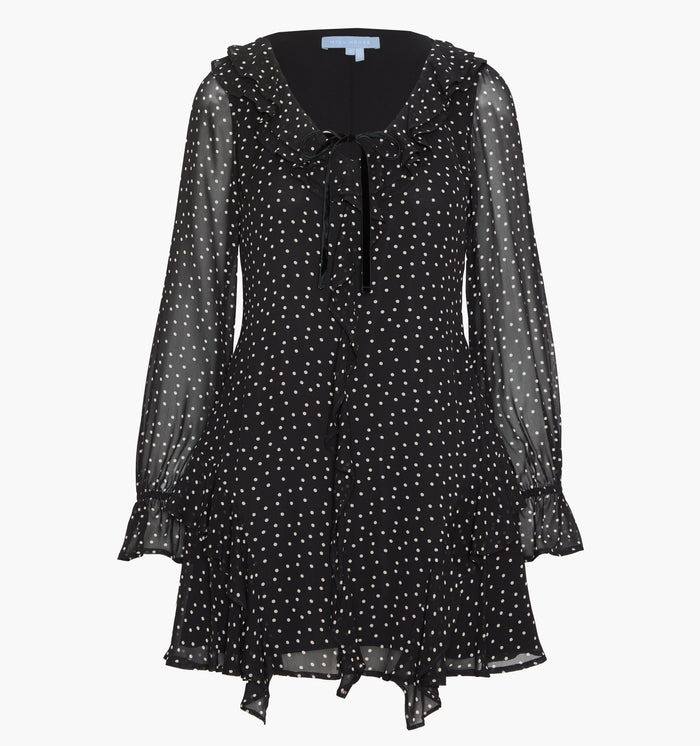 The Bridget Dress in Black Polka Dot color: Black Polka Dot