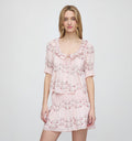 The Camri Top - Pink Floral Vine Scallop