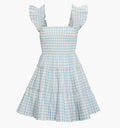 monogram: blue-red-gingham