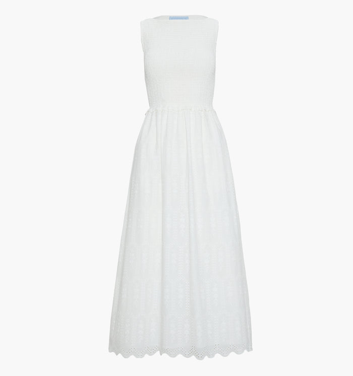 The Christina Nap Dress - White Trellis Broderie