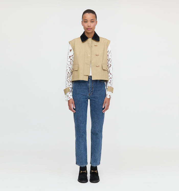 The Clarisse Jacket in Khaki Canvas color: Khaki Canvas