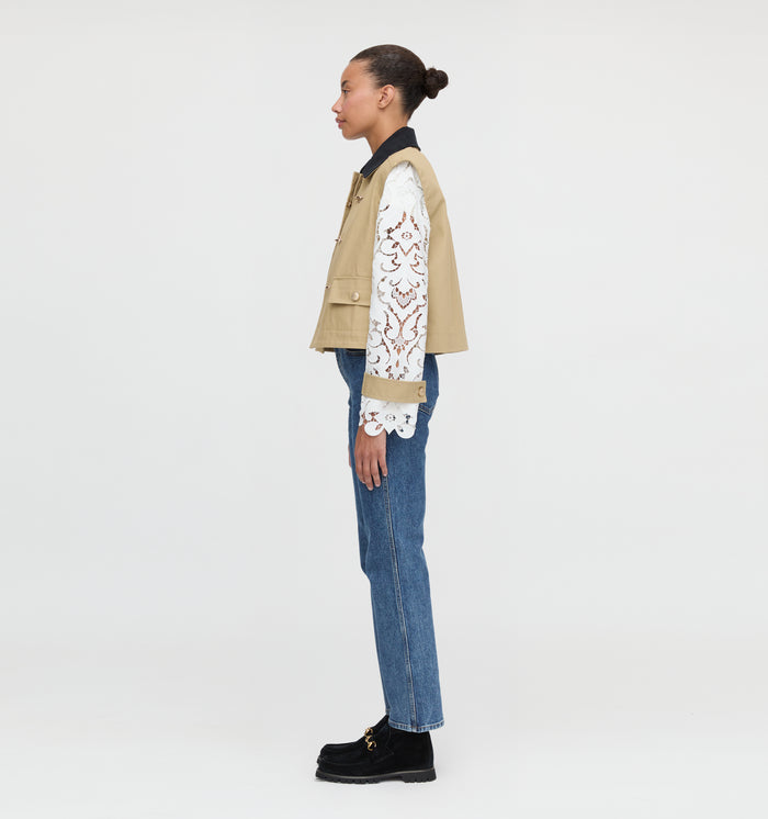 The Clarisse Jacket in Khaki Canvas color: Khaki Canvas