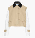 The Clarisse Jacket in Khaki Canvas color: Khaki Canvas