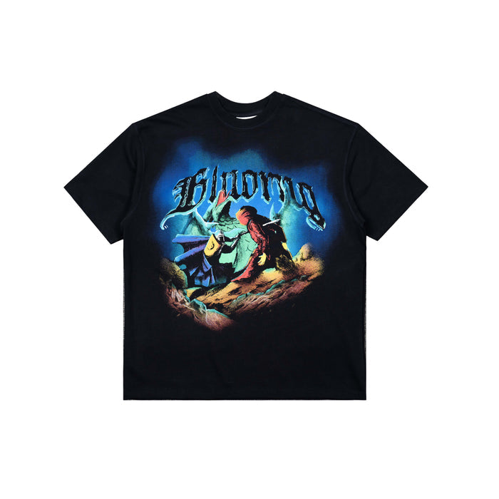 Washed effect premium oversized Clash streetwear t-shirt