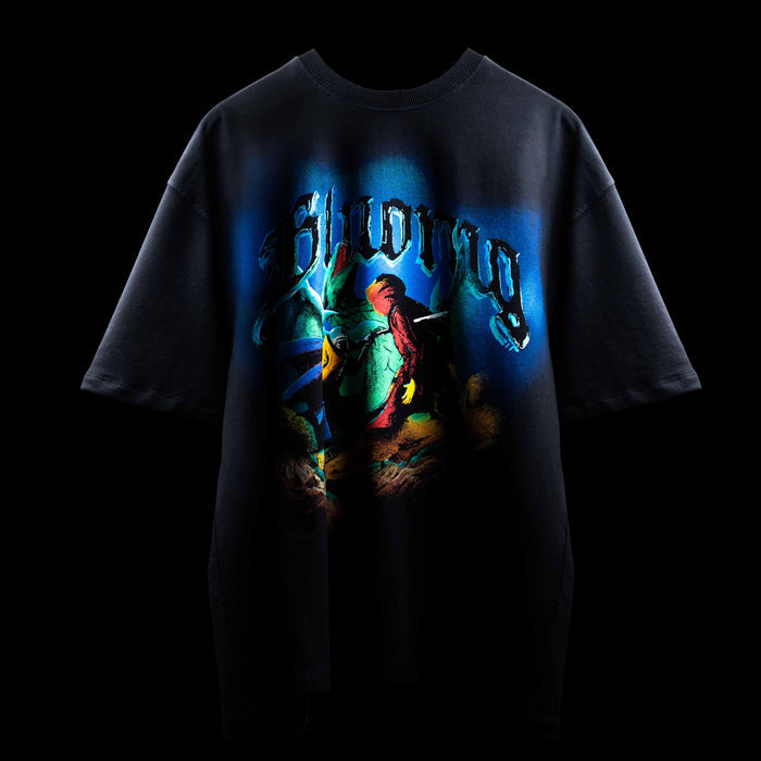 Oversized premium graphic tee The Clash design with faded wash