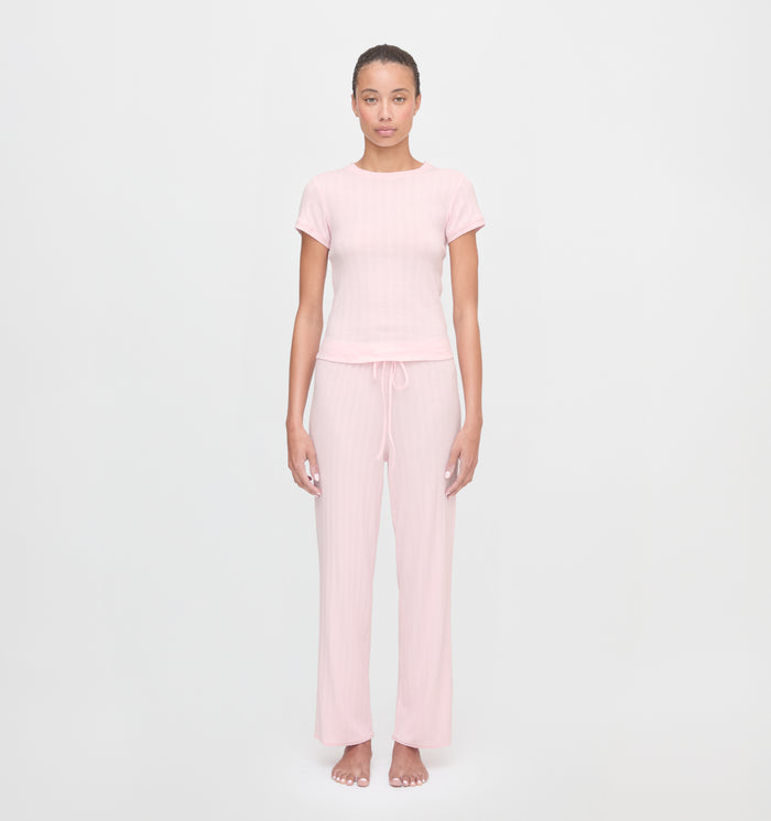 The Cleo Pointelle Set in Light Pink color: Light Pink