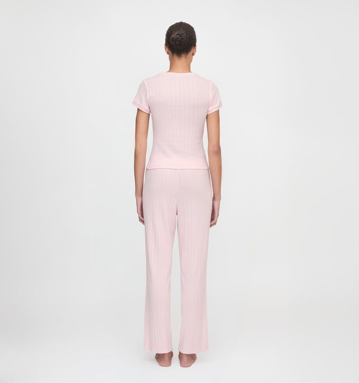 The Cleo Pointelle Set in Light Pink color: Light Pink