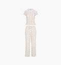 The Cleo Pointelle Set in Pink Ribbon Rose Ikat color: Pink Ribbon Rose Ikat