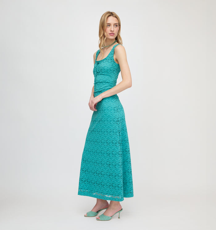 The Coraline Dress - Teal Stretch Lace