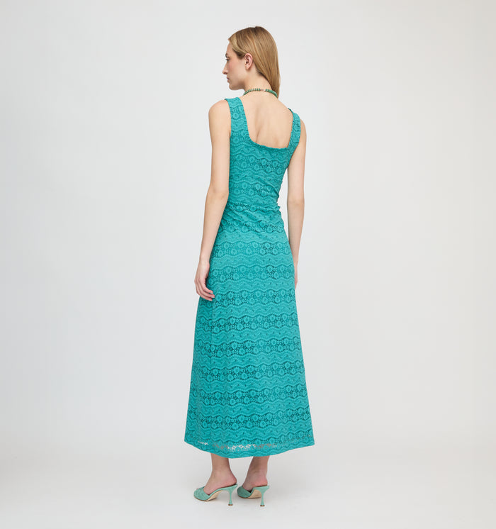 The Coraline Dress - Teal Stretch Lace