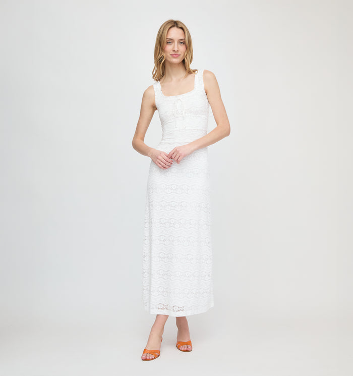 The Coraline Dress - White Stretch Lace