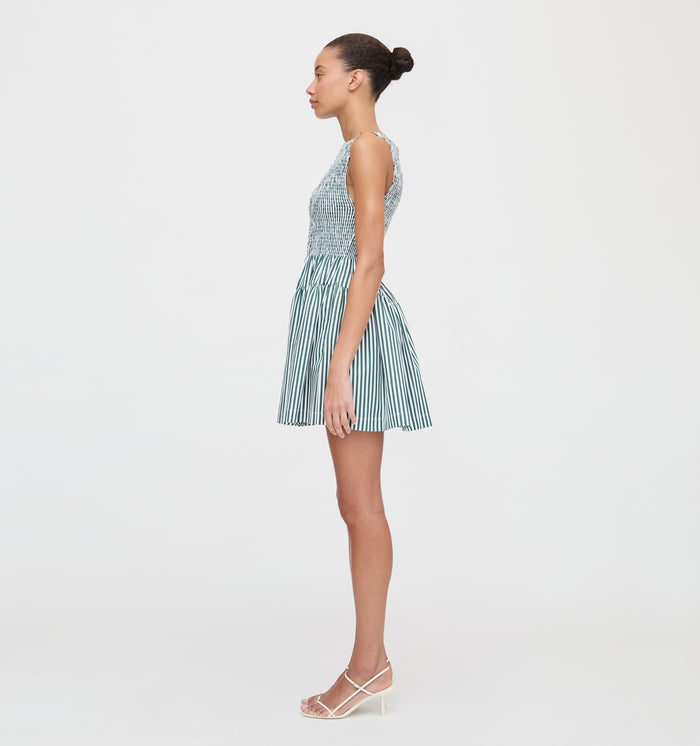The Cosima Mini Nap Dress - Green Stripe