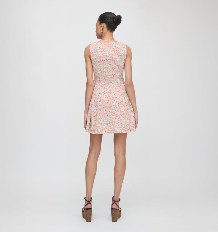 The Cosima Mini Nap Dress - Ivory Geo Ditsy