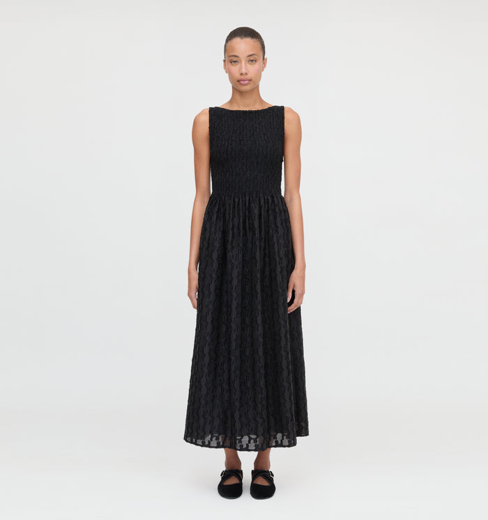 The Cosima Nap Dress in Black Fil Coupé color: Black Fil Coupé