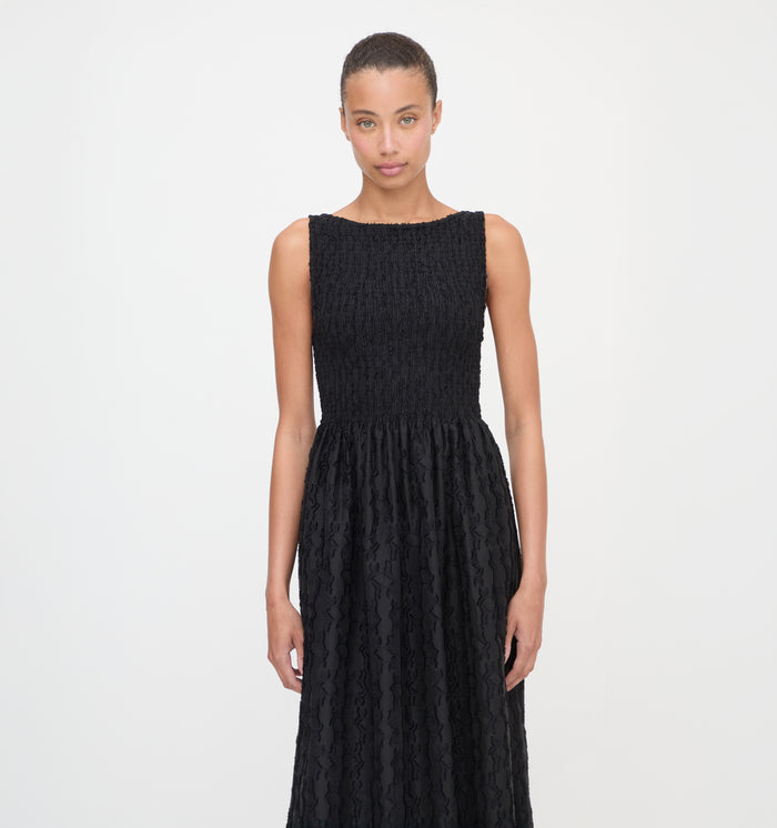 The Cosima Nap Dress in Black Fil Coupé color: Black Fil Coupé