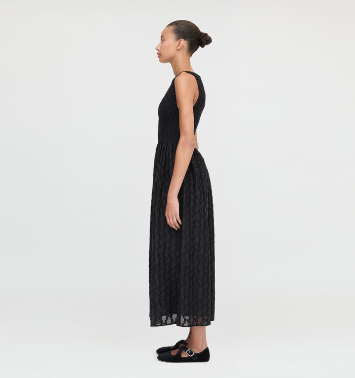 The Cosima Nap Dress in Black Fil Coupé color: Black Fil Coupé