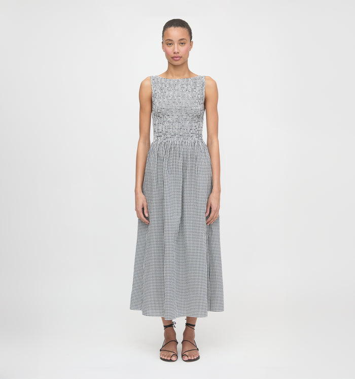 The Cosima Nap Dress - Black/Sand Gingham
