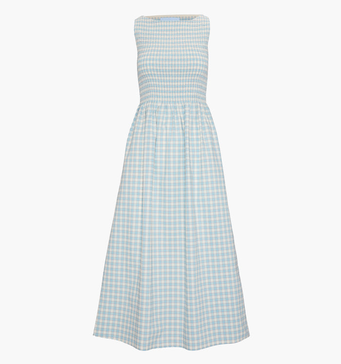 monogram: blue-red-gingham