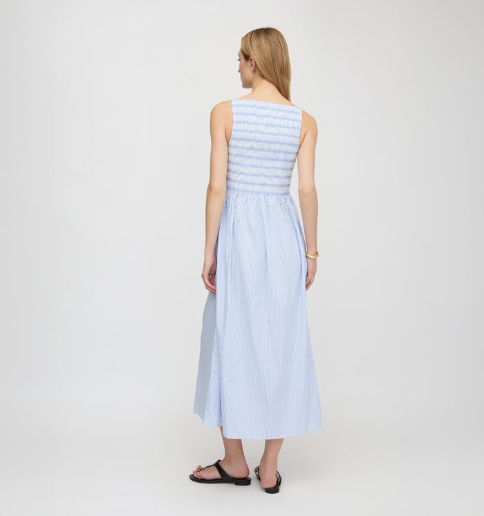 The Cosima Nap Dress - Blue/White Stripe