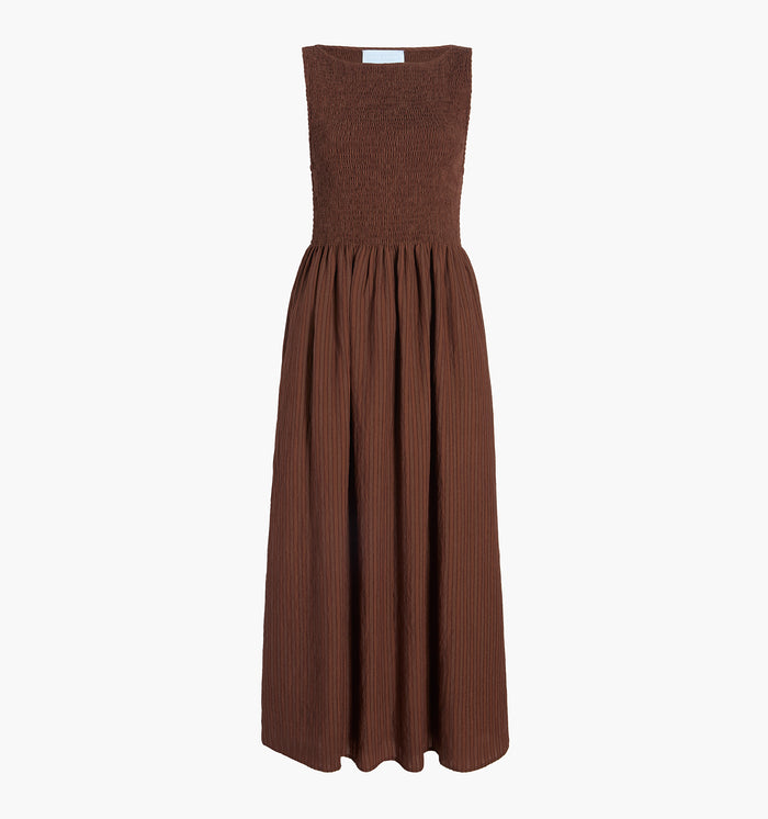 monogram: chocolate-tonal-seersucker
