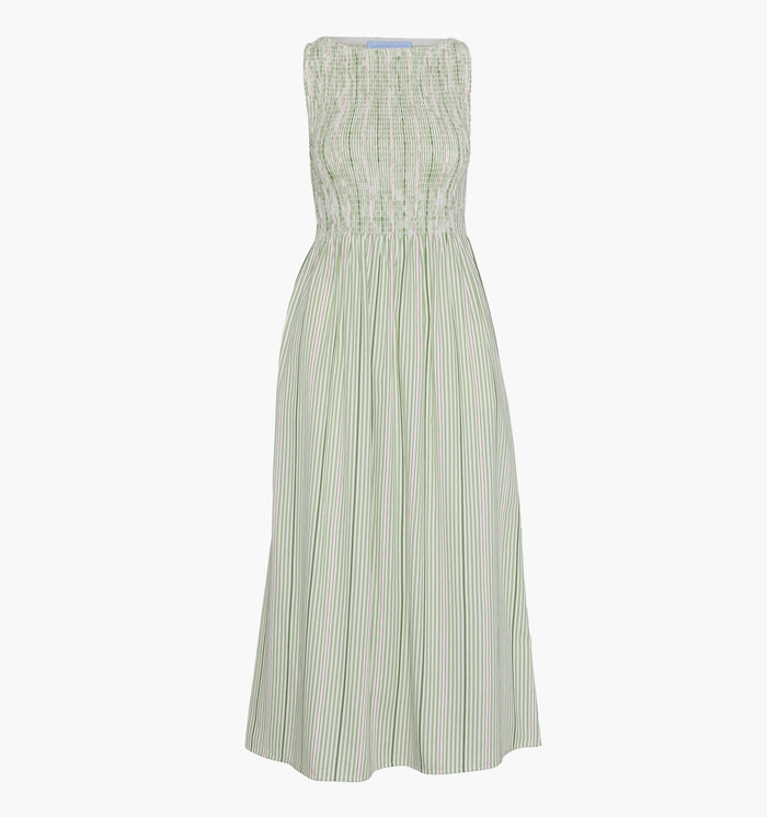 monogram: green-jacquard-stripe