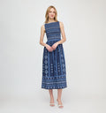 The Cosima Nap Dress - Navy Diamond Batik