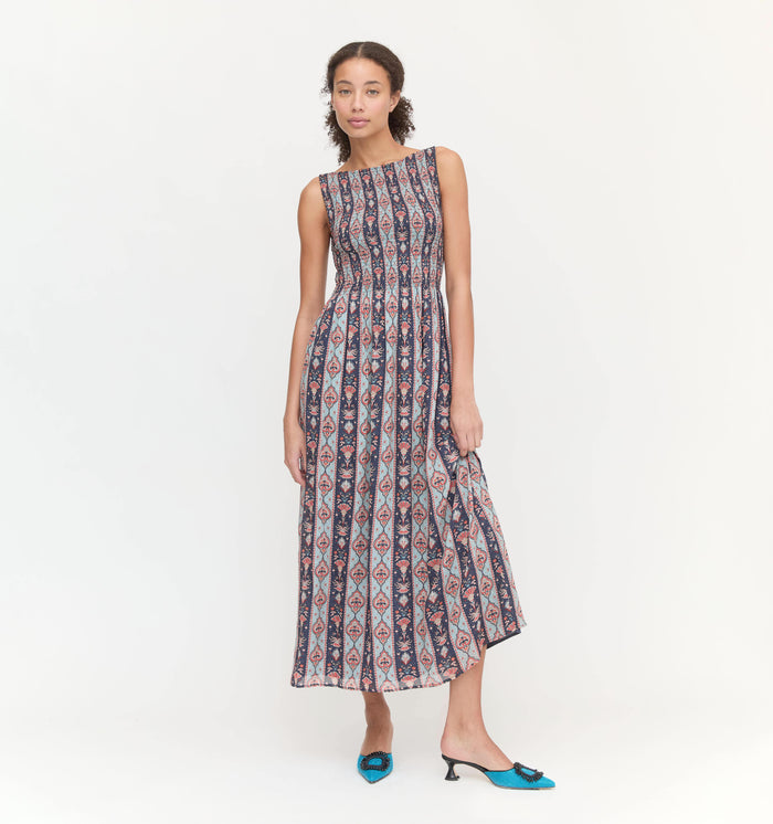 The Cosima Nap Dress - Navy Emma Stripe