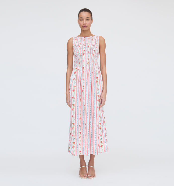 The Cosima Nap Dress - Pomegranate Stripe