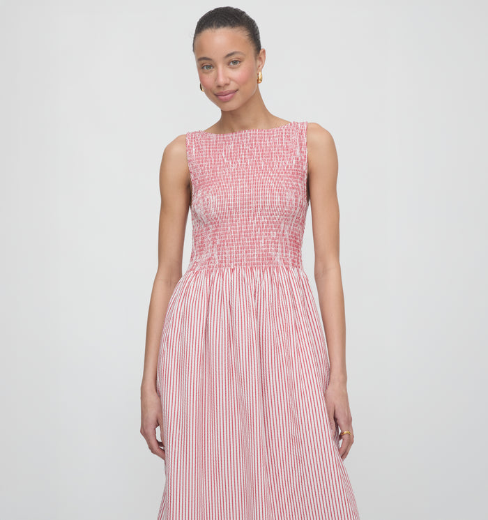 The Cosima Nap Dress - Red Ticking Stripe