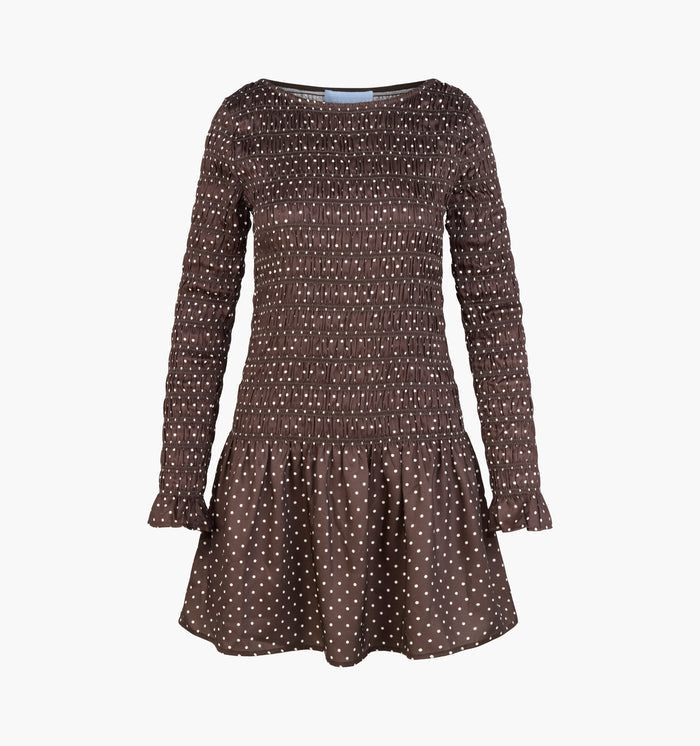 The Dalia Mini Nap Dress - Duke Dot Chocolate