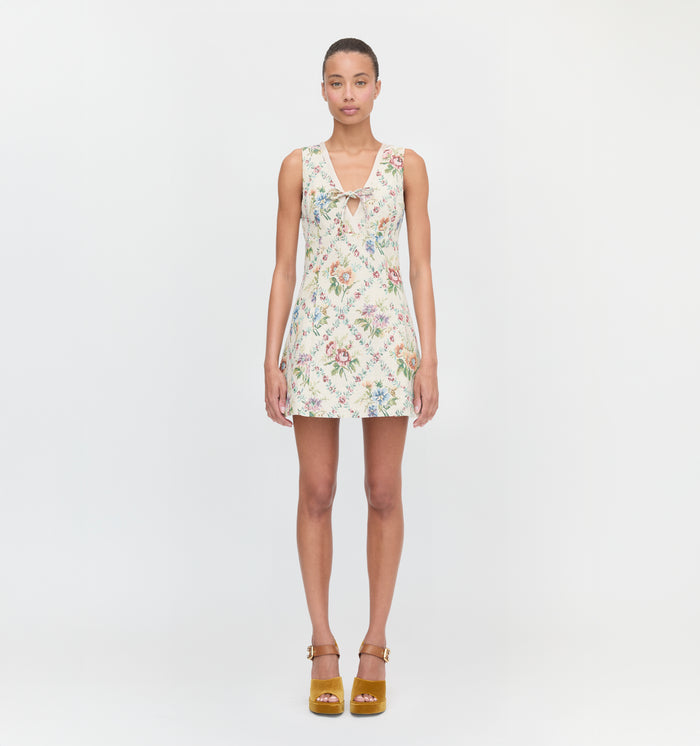 The Daria Dress in Tapestry Trellis Brocade color: Tapestry Trellis Brocade
