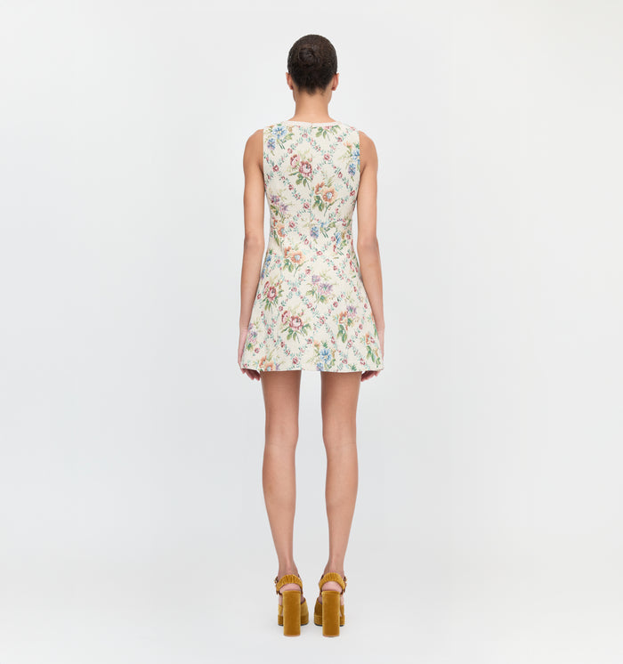 The Daria Dress in Tapestry Trellis Brocade color: Tapestry Trellis Brocade