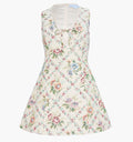 The Daria Dress in Tapestry Trellis Brocade color: Tapestry Trellis Brocade