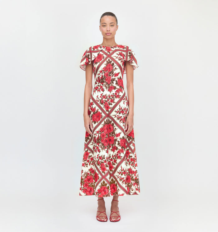 The Davina Dress in Red Diamond Rose color: Red Diamond Rose