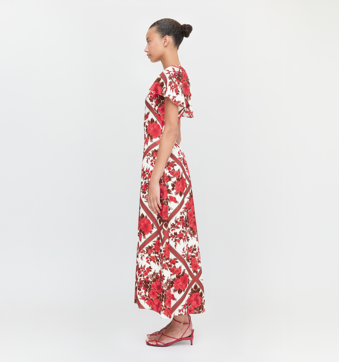 The Davina Dress in Red Diamond Rose color: Red Diamond Rose