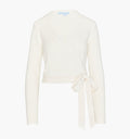 The Deirdre Wrap Sweater - Ivory Pointelle