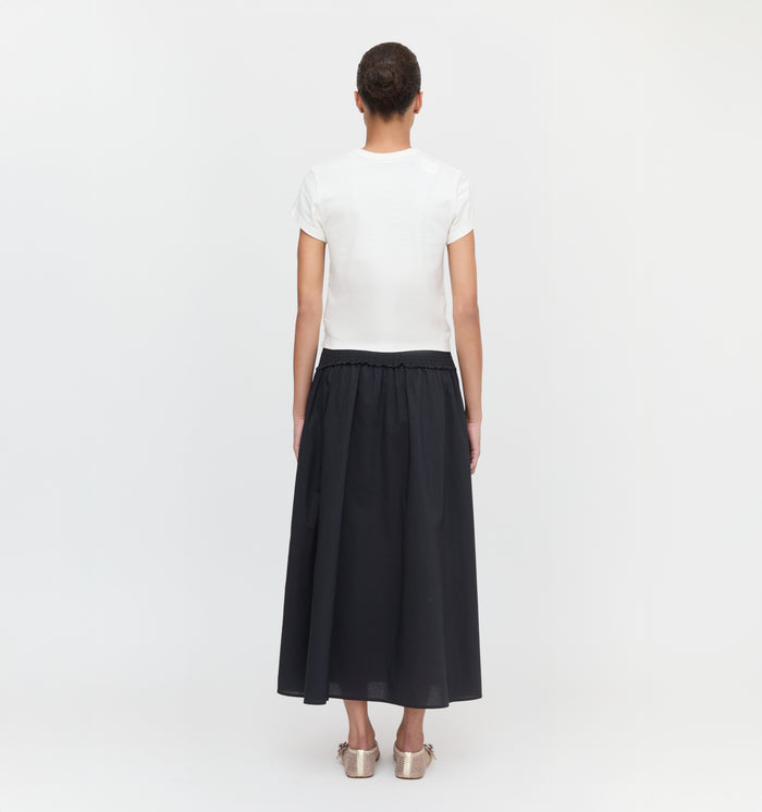 The Delphine Nap Skirt - Black Cotton