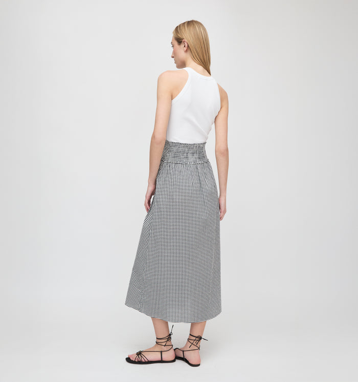 The Delphine Nap Skirt - Black/Sand Gingham