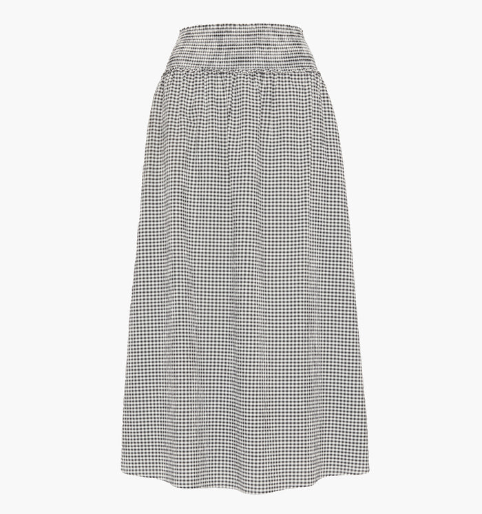 The Delphine Nap Skirt - Black/Sand Gingham