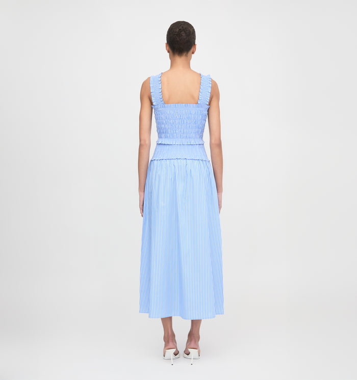 The Delphine Nap Skirt - Blue Stripe