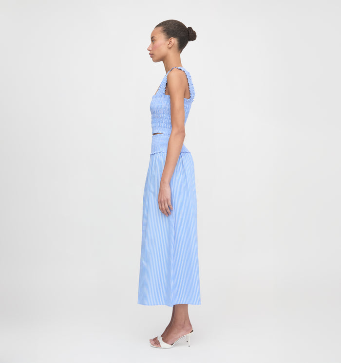 The Delphine Nap Skirt - Blue Stripe