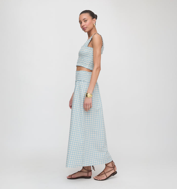 The Delphine Nap Skirt - Blue/Red Gingham
