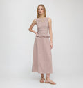 The Delphine Nap Skirt - Cognac Gingham