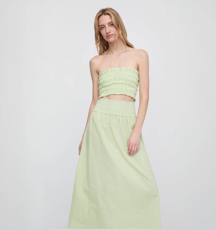 The Delphine Nap Skirt - Lime Gingham