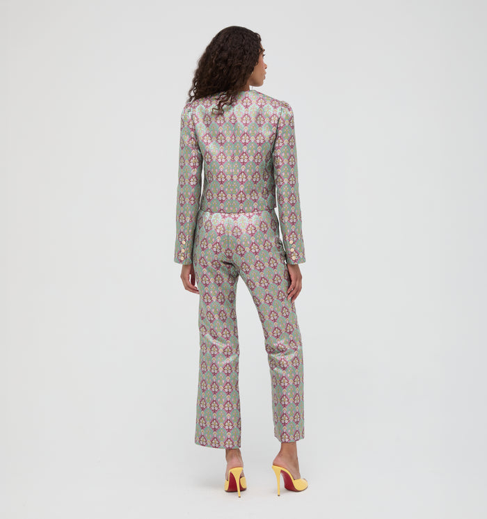 The Doyers Jacket - Baroque Diamond Block Berry/Green