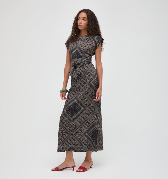 The Dris Dress - Carnaby Scarf Black